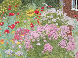 Bordure de fleurs avec tournesol